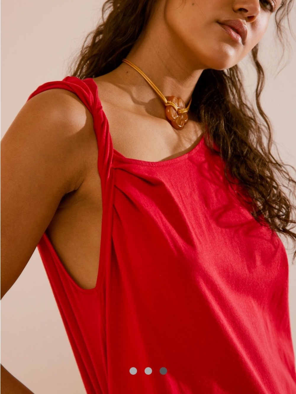 Free People Barbados Cherry Tie-Shoulder Midi Dress - Picture 3 of 5